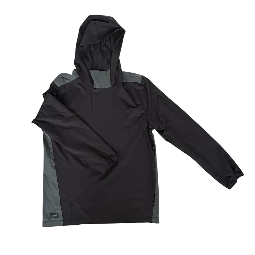 MSX By Michael Strahan Mens Black & Gray Ultra Vent Workout Training Hoodie